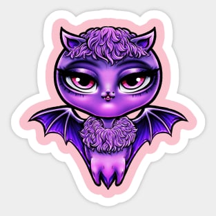 Purple Bat Cat Sticker